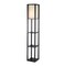 Homeroots Tall Black Wood Floor Lamp with Two Shelves 372534 - alternate 1